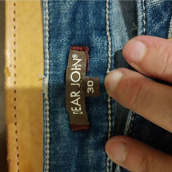DEAR John Blue Jeans Straight Leg Size 30 Distressing - Picture 9 of 10